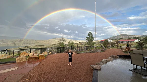 A rainbow over a family gathering place in the Gunnison Valley